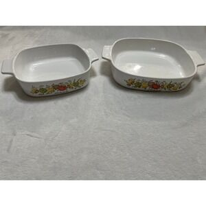 Vintage Corning Ware Spice of Life L'Echalote Casserole Set A-1-B & A-8-B 2pc